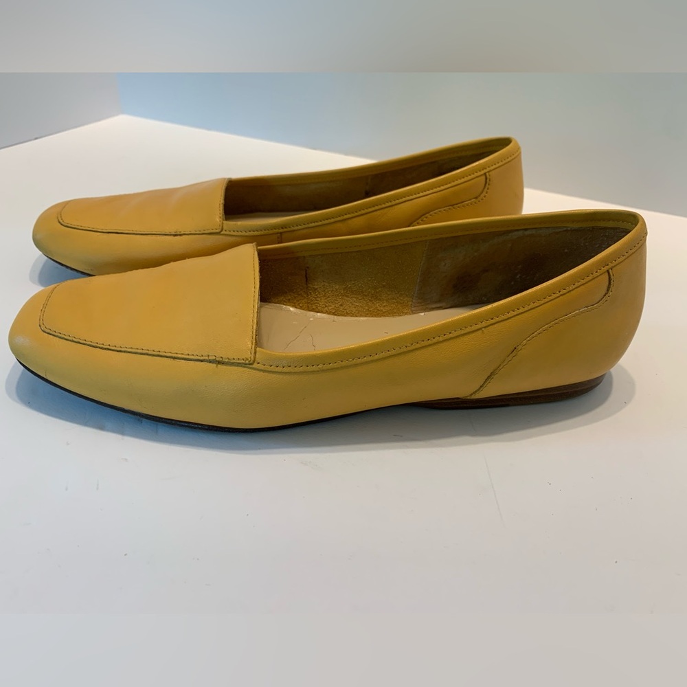 Enzo Angiolini Yellow Liberty Leather Flat Loafer Size 7.5